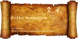 Kulka Armandina névjegykártya
